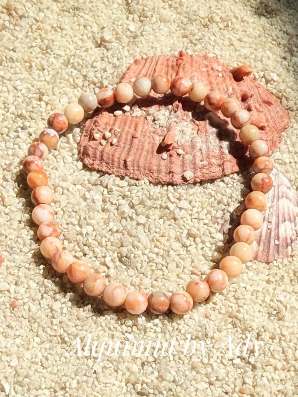Simple and dainty Beaded Stretch Bracelet + FLOWER AGATE